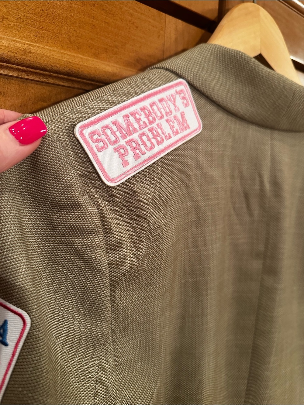 H&M Taupe Blazer Tequila Bandit Somebody’s Problem Patches - Picture 5 of 8